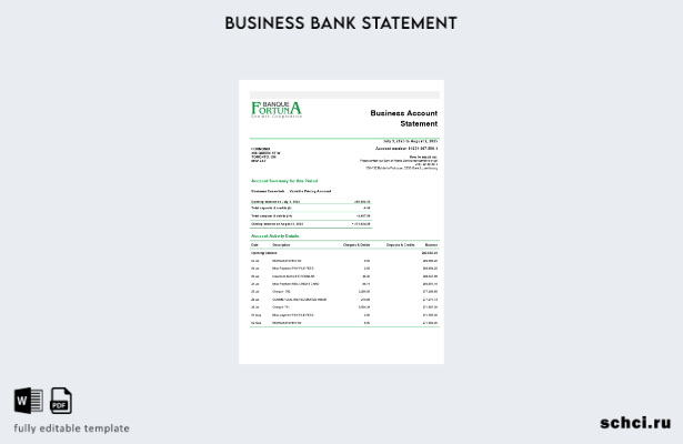 цифровая загрузка заявления о коммерческой фирме Fortuna Banque в формате Word и